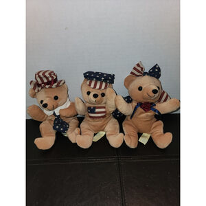 DanDee Collectors Choice Bears Bean Bag Friends‎ Lot of 3 Patriotic Plushies